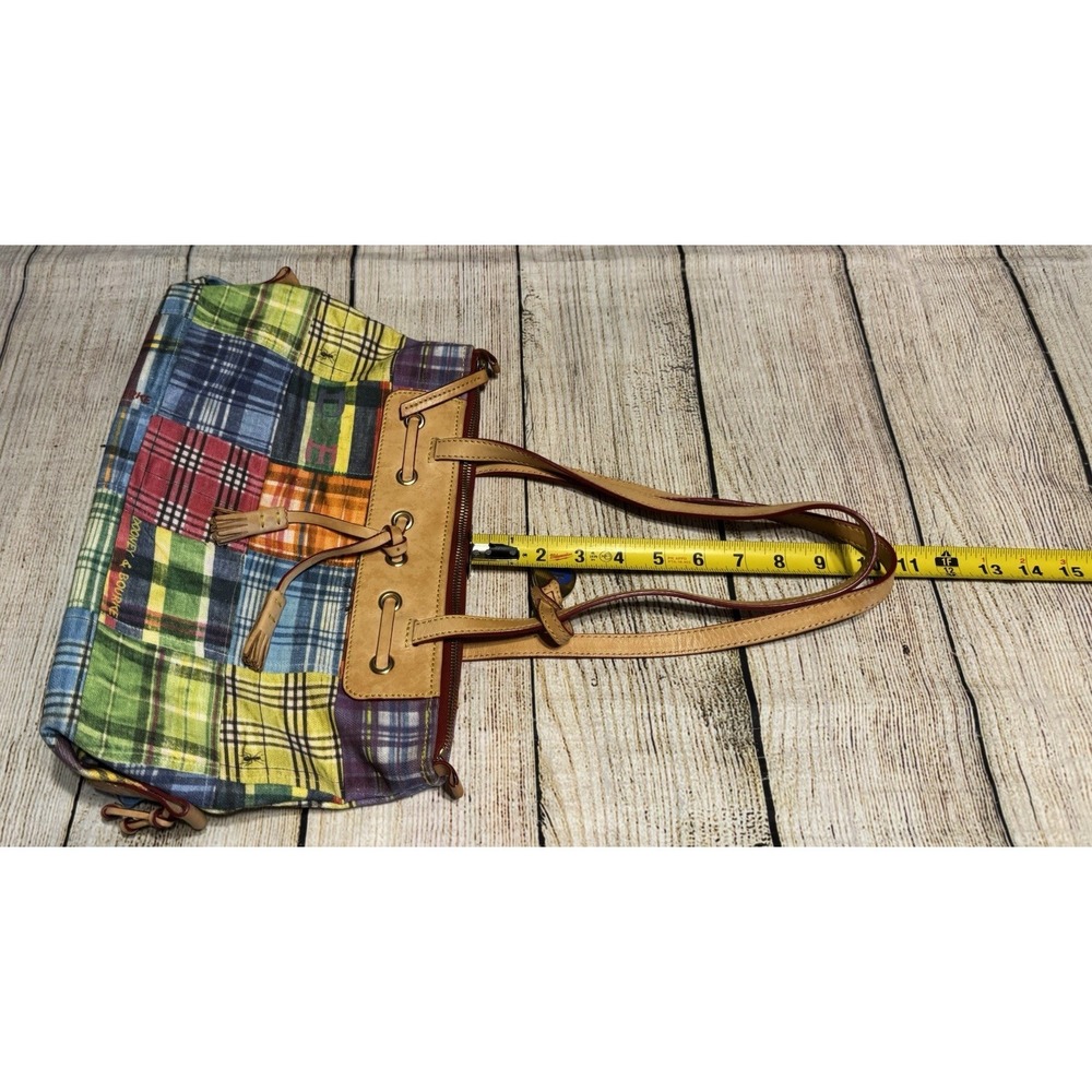 Vtg Dooney & Bourke Ants Picnic Madras Plaid Double Handle Purse Tote Bag TbA - Picture 7 of 13